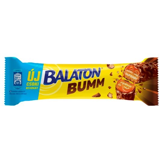 Balaton Bumm tejcsokoládéval mártott töltött ostyaszelet karamellel és búzapehellyel 42g