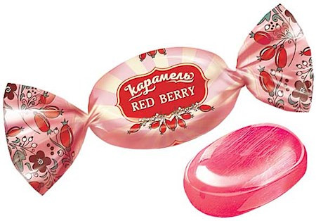 KDV Karamell Red Berry, KDV Карамель Леденцовая карамель с ягодным вкусом