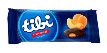 TIBI, Zartbitterschokolade mit Aprikosencemefüllung 100g