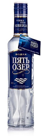 Водка Пять озер 40% Алк, 0,7 л Wodka 5 Oser 40% Alc. 0,7L