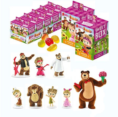 MM Sweet Box Fruchtgummi und Spielzeug YT25266 10g Маша и Медведь Sweet Box Мармелад с игрушкой 10г