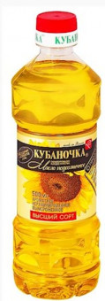 Kubanochka Sonnenblumenöl, n/r 0,5l Кубаночка Масло подсолнечное, нерафинированное 0,5 л